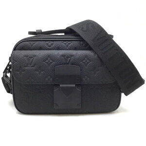 Louis Vuitton Lock Messenger Bag Taurillon Leather Black